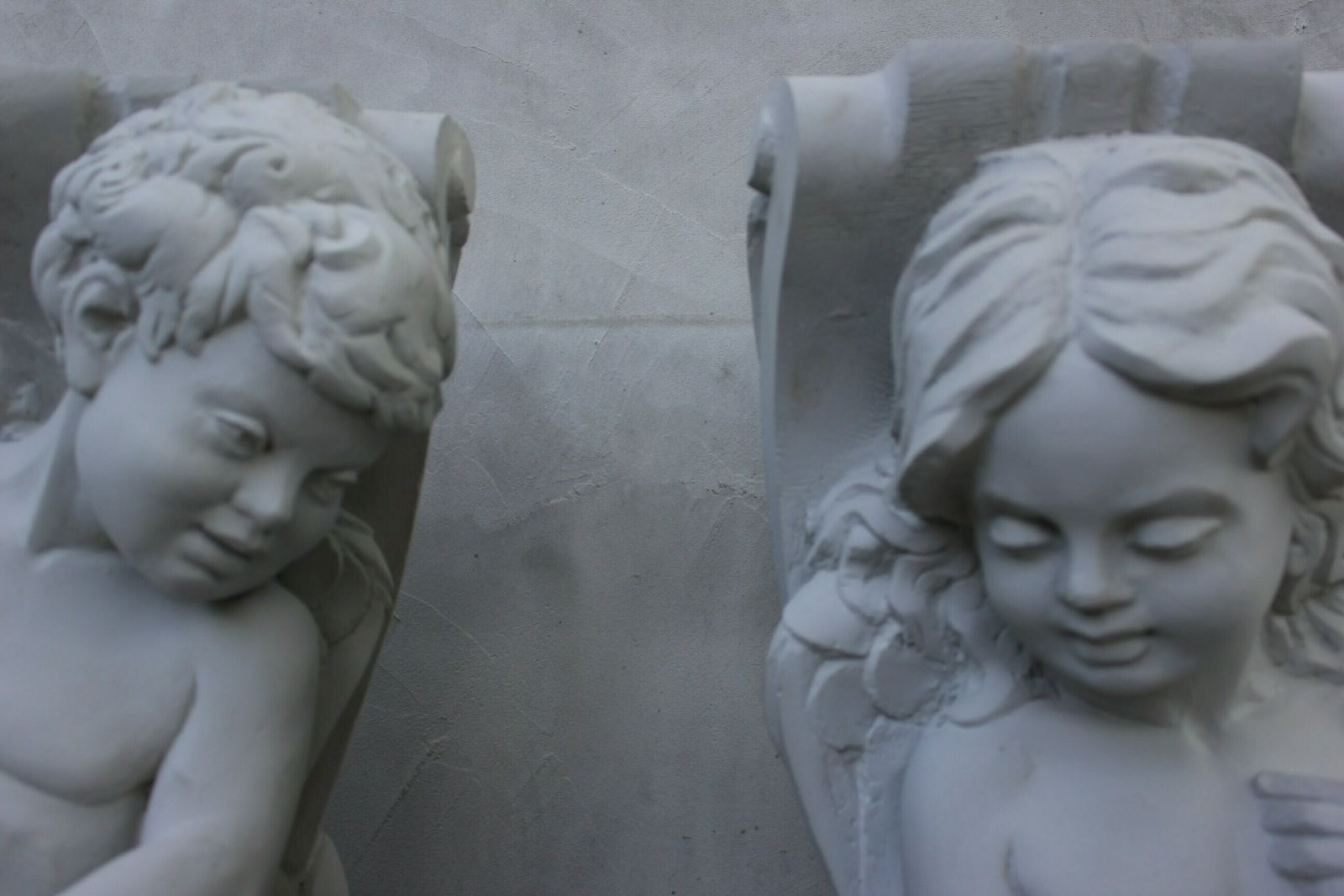 Pair Cherubs Console Gypsum Sculptures Fireplace Or Door Surround House Architectural Pieces Statue Mold photo Garden Decor