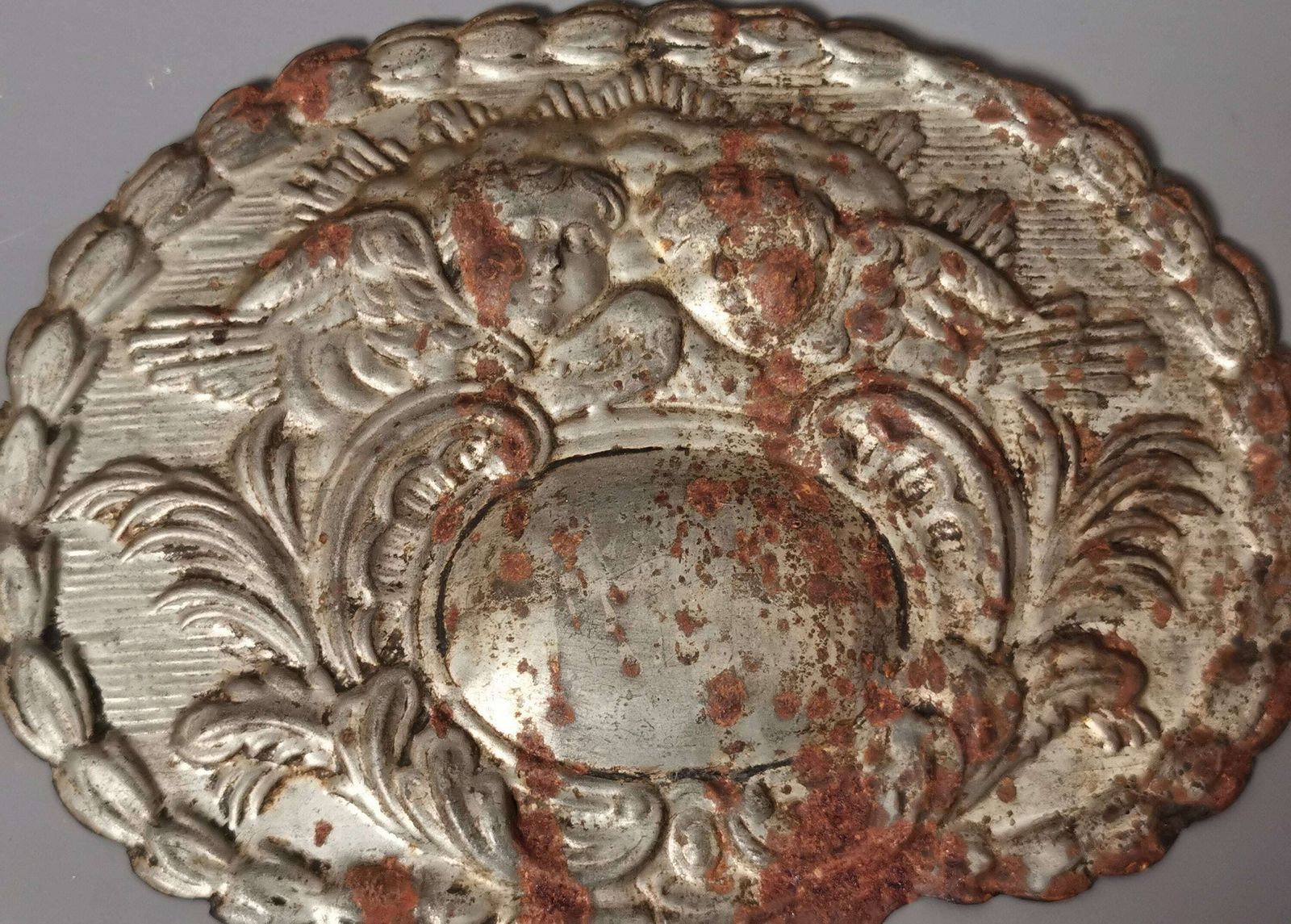 Antique Georgian Coffin Plate, Casket Plaque, Funeral, Winged Cherubs photo vinterior