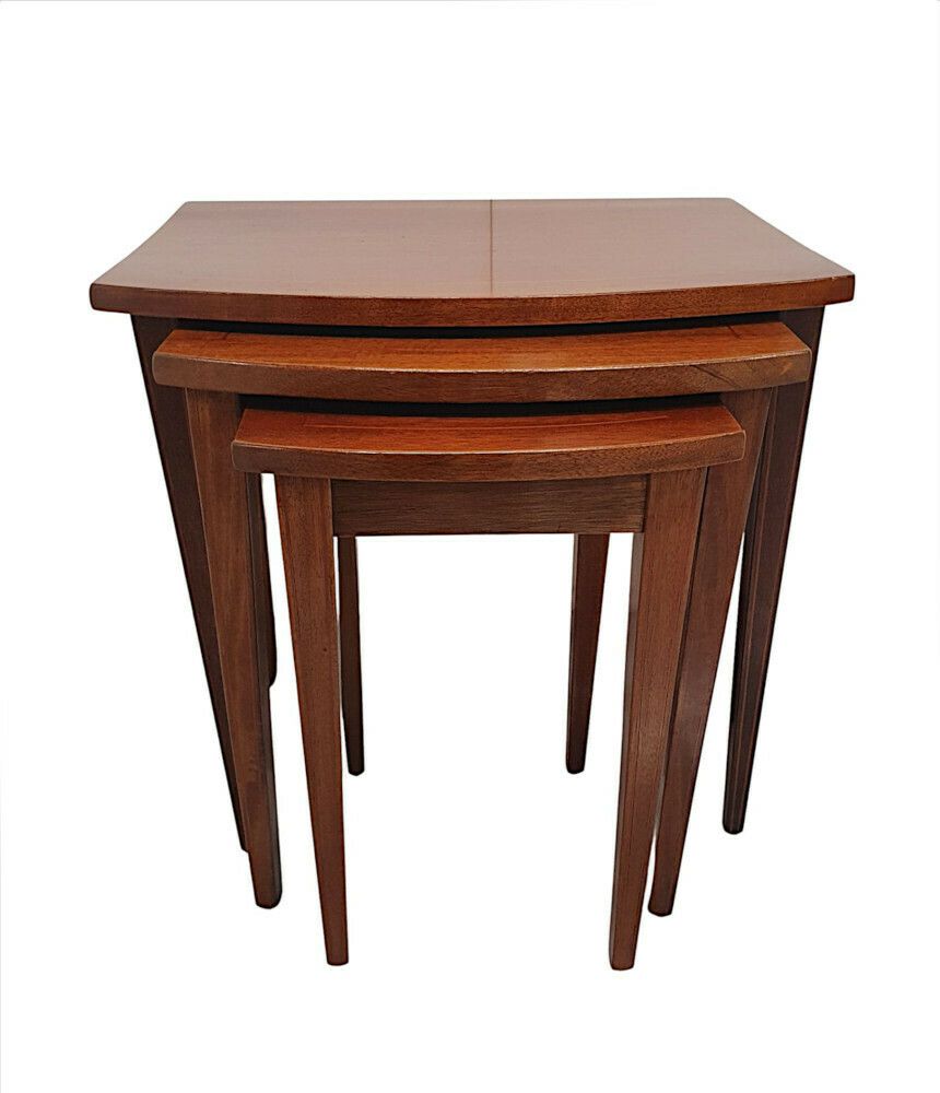 A Fabulous Mid 20th Century Set Of Inlaid Nest Of Tables photo furniture