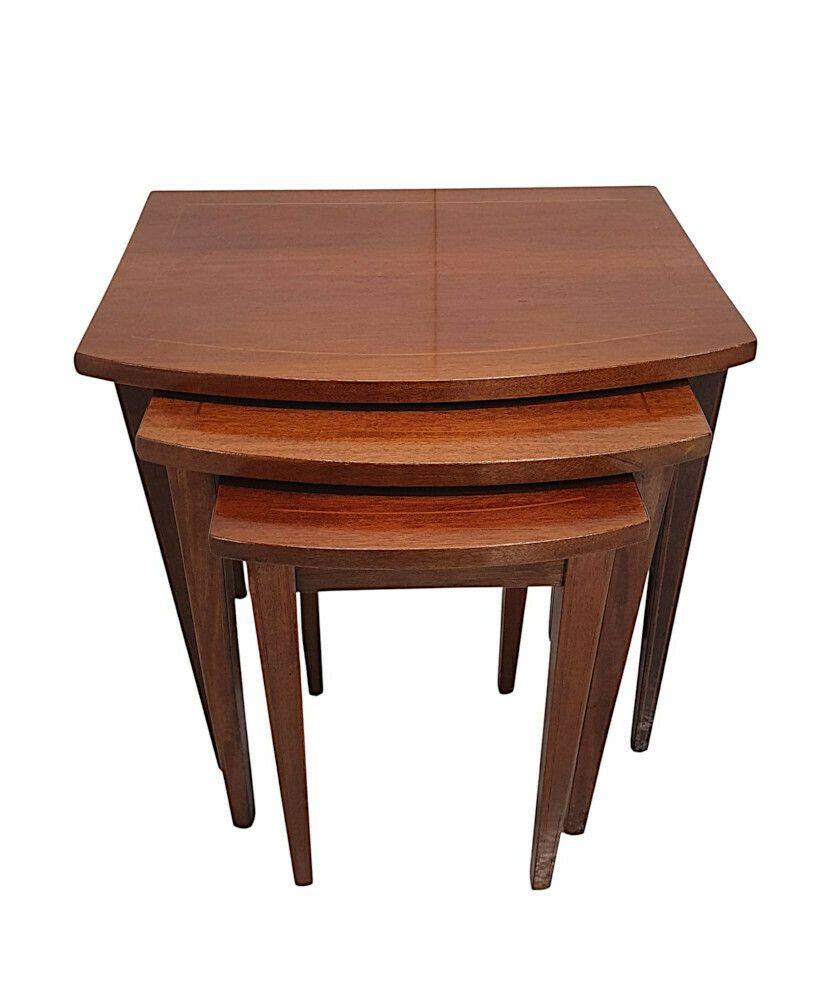 A Fabulous Mid 20th Century Set Of Inlaid Nest Of Tables photo Furniture