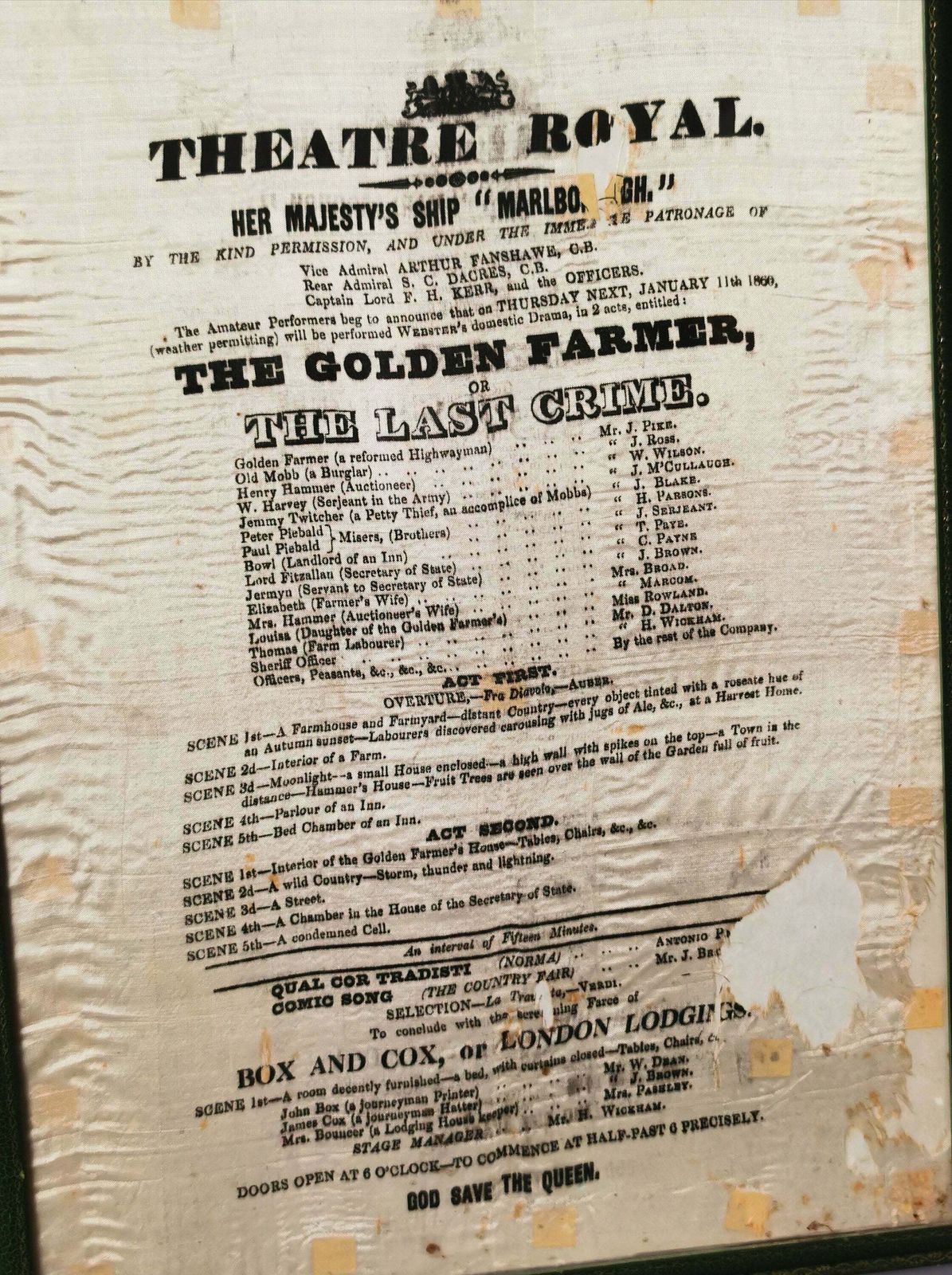 photo furniture Rare Victorian Silk Advertising Bill, Royal Theatre