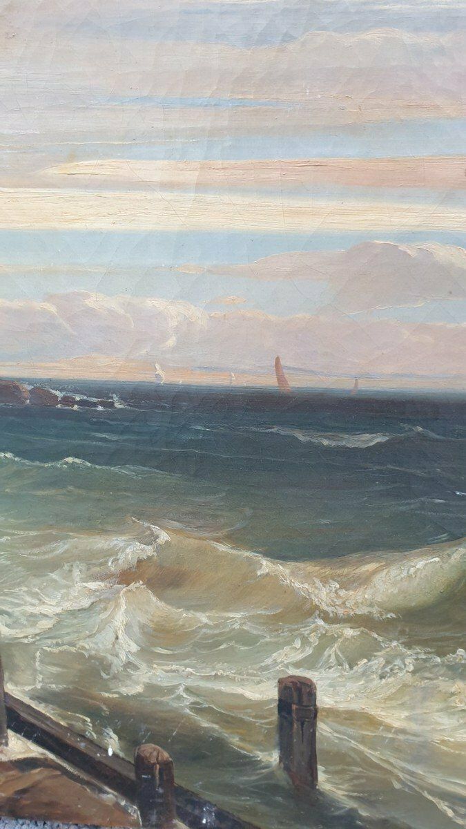 photo furniture The Storm, Oil On Canvas, Xixth Century
