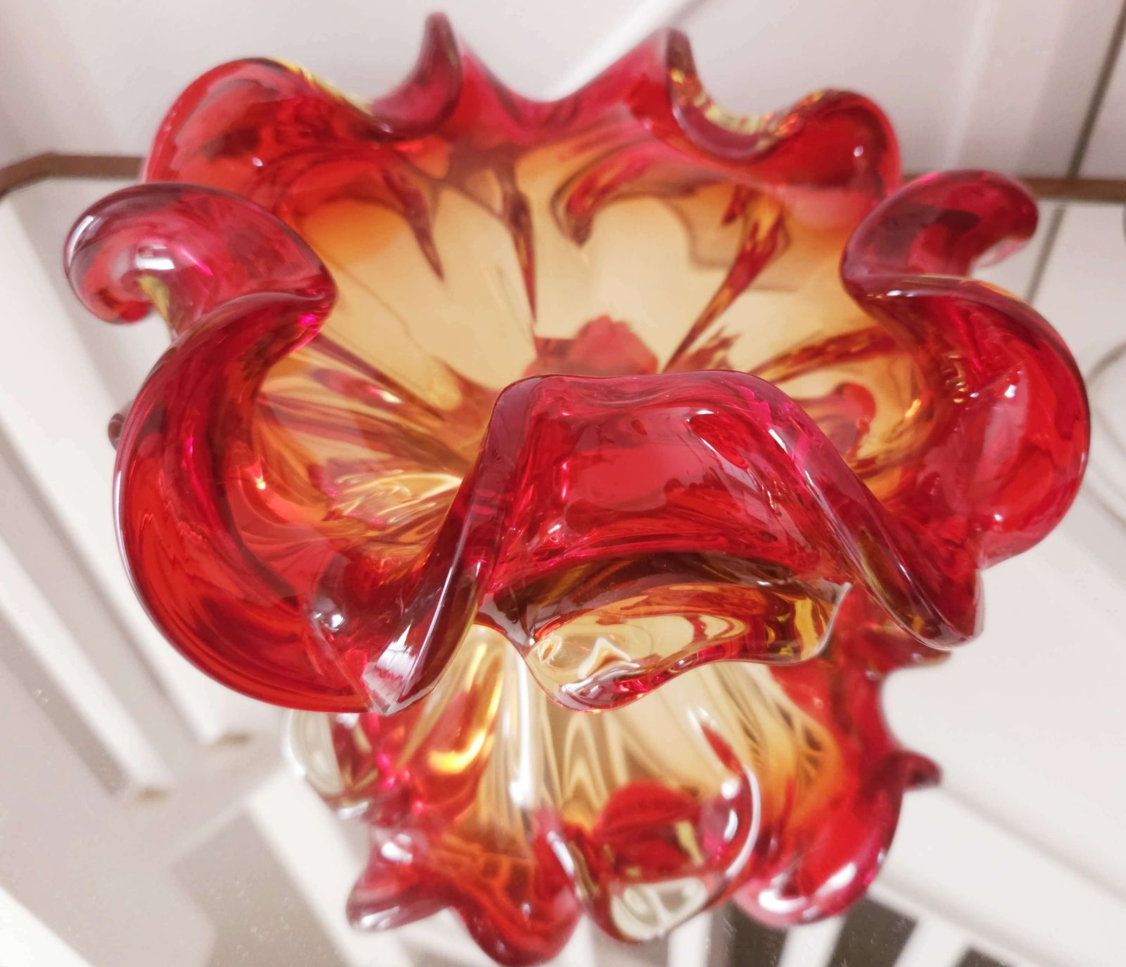 Spectacular, Fiery Orange/Red 1950's Murano 'Sommerso' Glass Ornament photo furniture