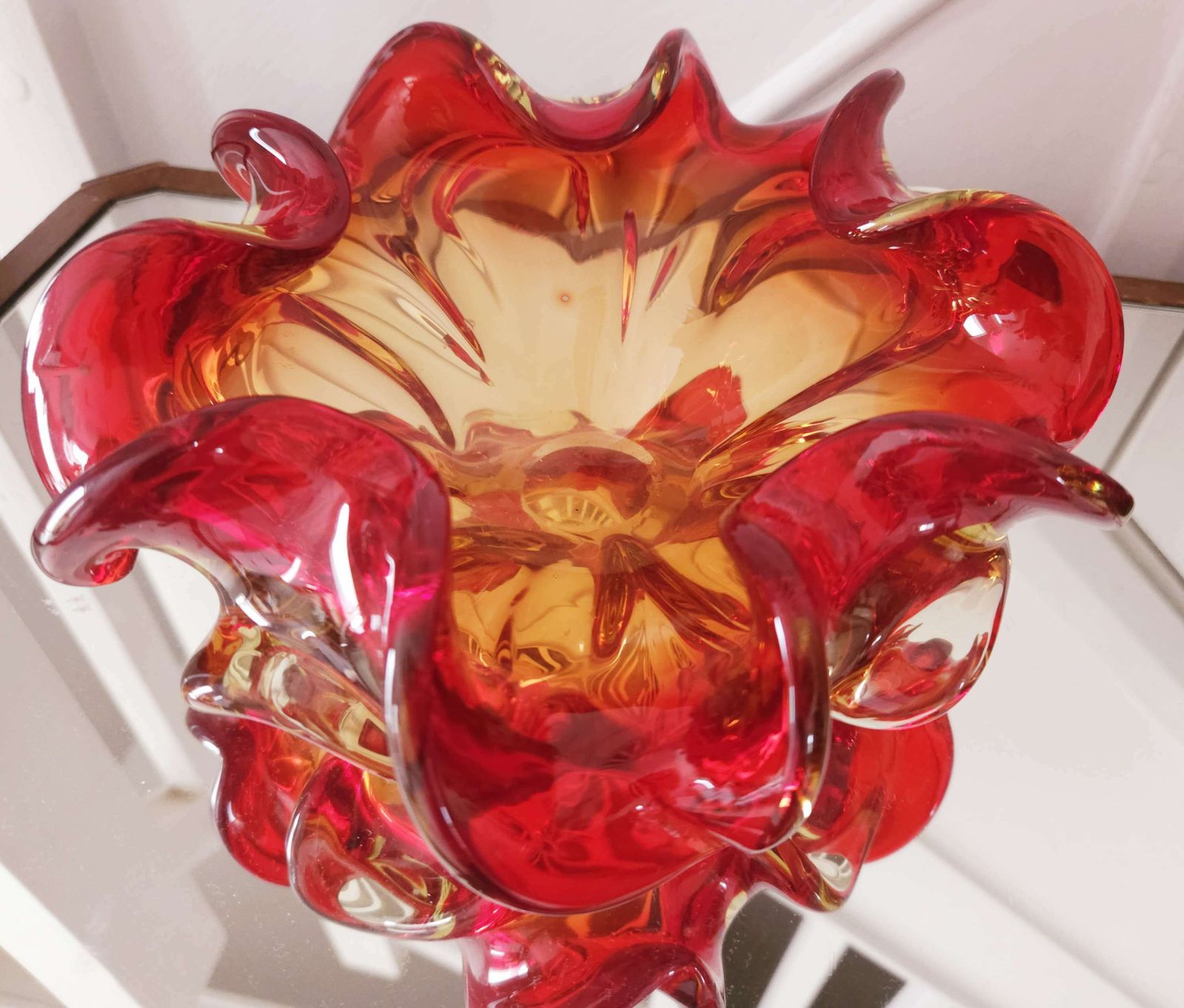 Spectacular, Fiery Orange/Red 1950's Murano 'Sommerso' Glass Ornament photo buy