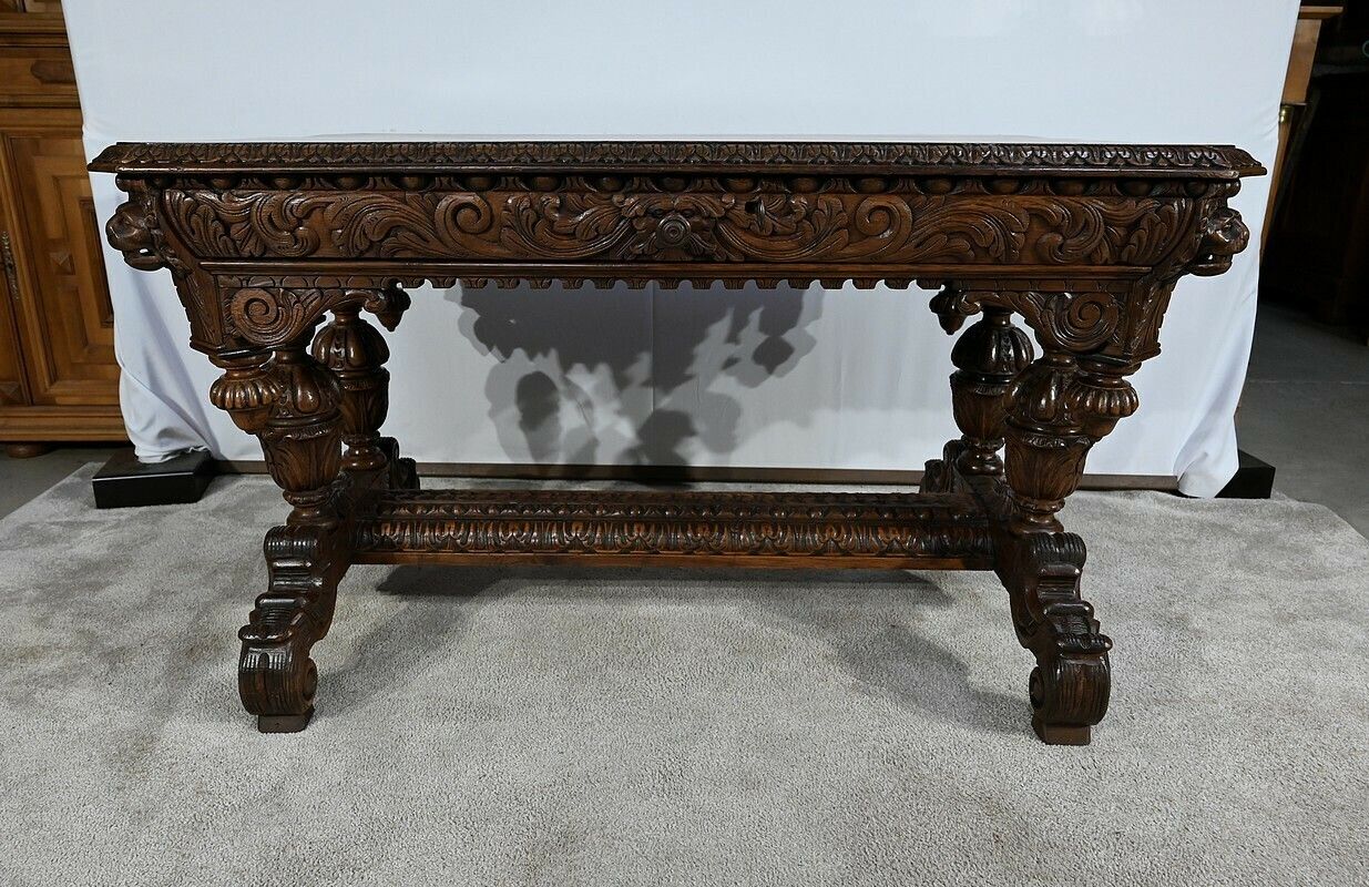 Desk In The Gothic Renaissance Style, Late 19th Century photo vintage