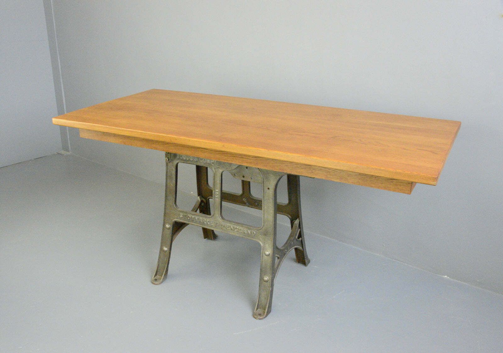 Large Industrial Table By Woods & Co Circa 1910 photo furniture