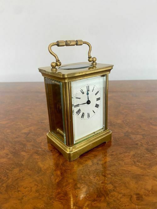 Antique Victorian Quality French Brass Carriage Clock photo for sale