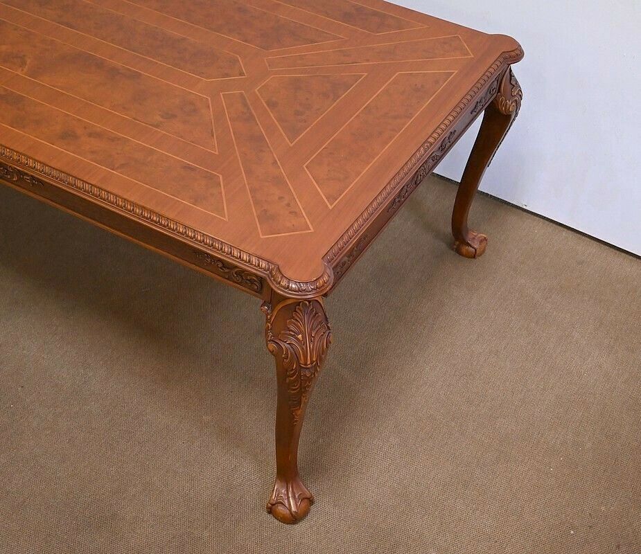 Important Rectangular Table, Chippendale Style, England   Mid 20th Century photo vintage