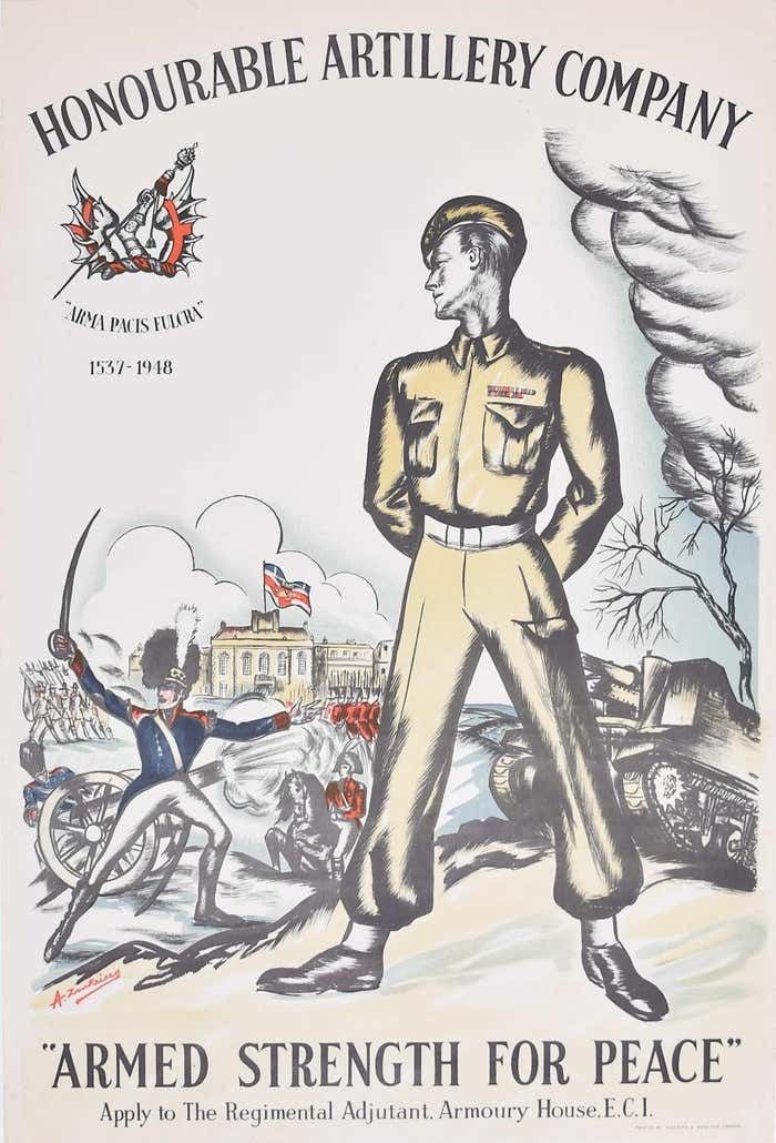 Honourable Artillery Company British Army Recruitment Poster By Anna Zinkeisen