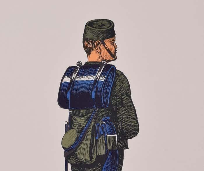 Gurkha 9th Bengal Infantry Institute Of Army Education Uniform Lithograph Circa 1950s photo furniture