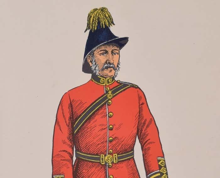 Army Hospital Corps Surgeon Institute Of Army Education Uniform Lithograph Circa 1950s photo furniture