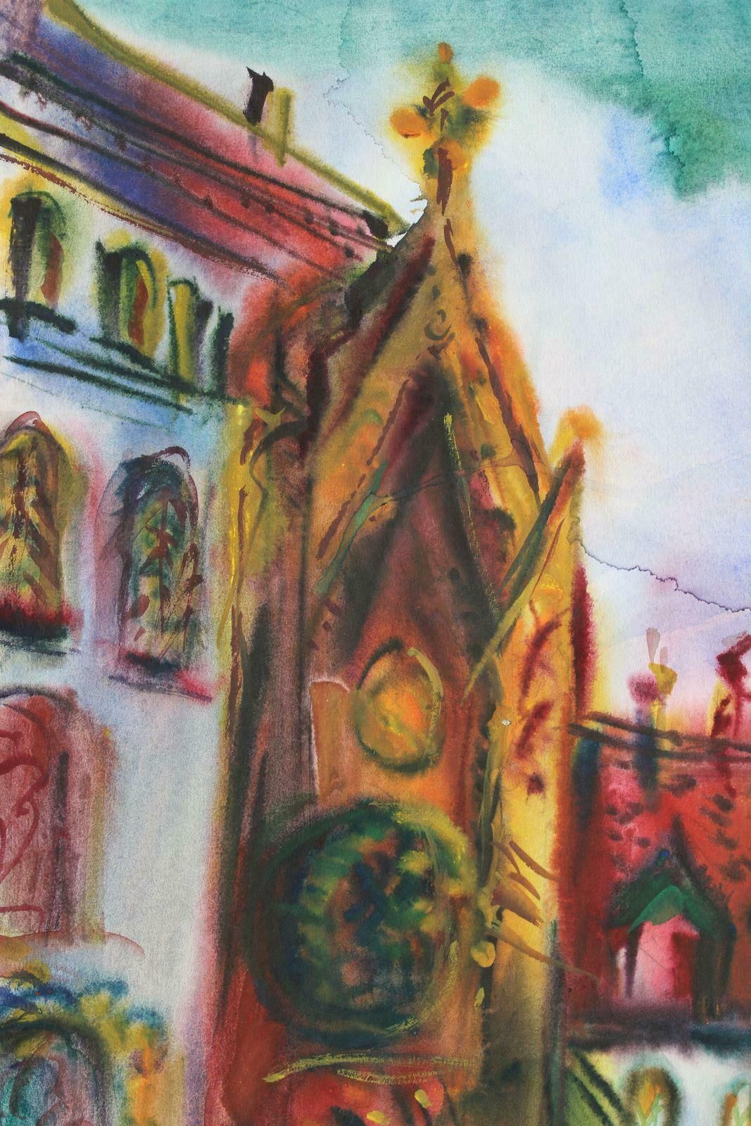 Malda Muizule Old City. 1965. Paper, Watercolour, photo Art