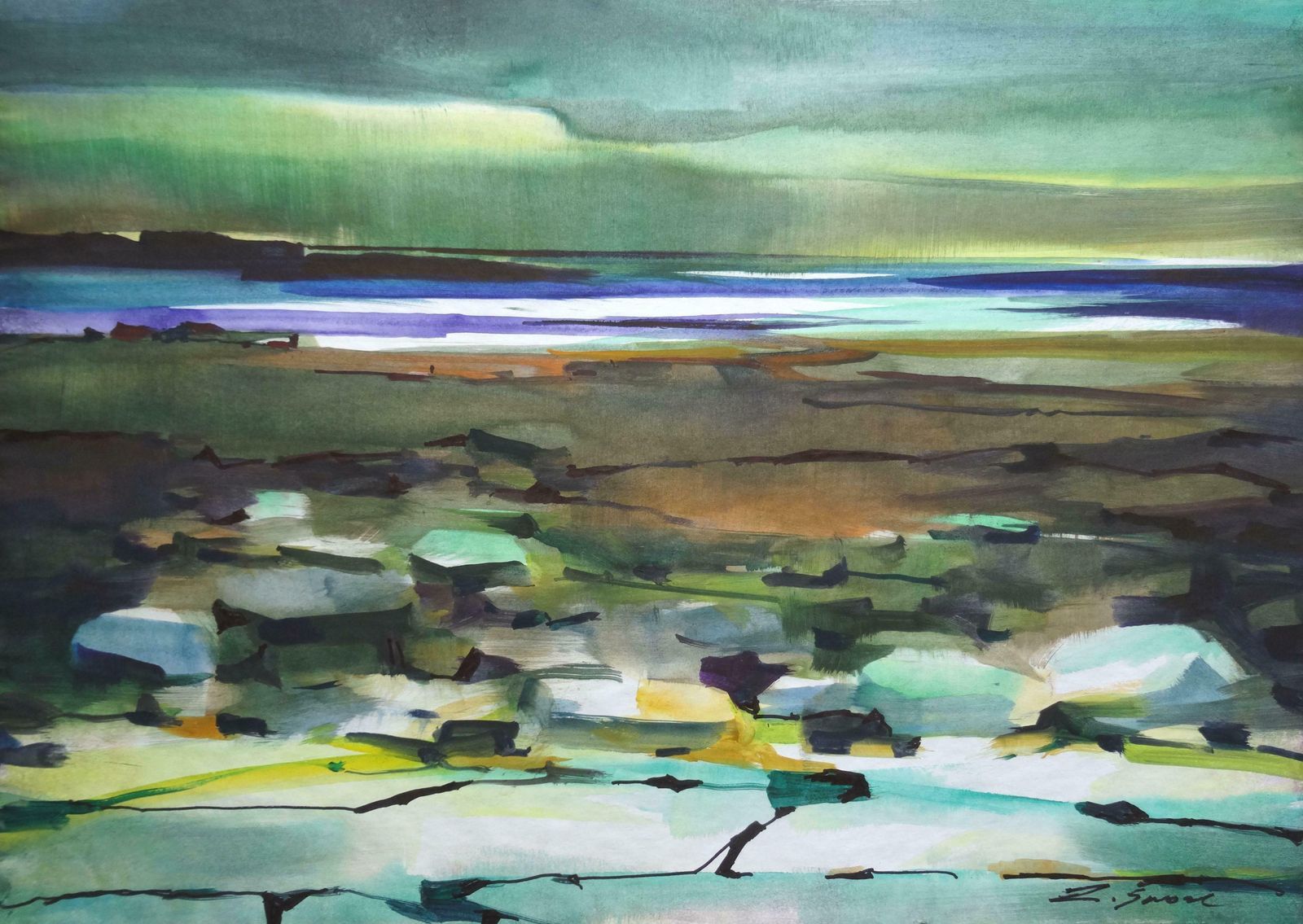 Zigmunds Snore Sea At Winter. 2020. Watercolour, Paper,
