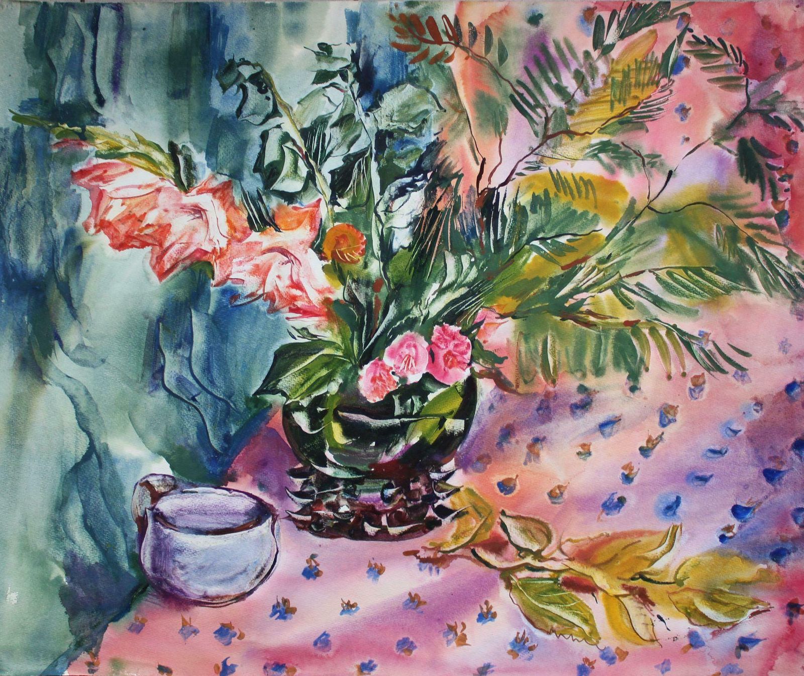 Malda Muizule Still Life. Paper, Watercolour,  1975