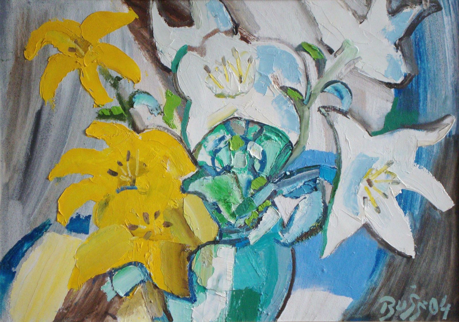 Valdis Bush Lilies. 2004, Oil On Cardboard