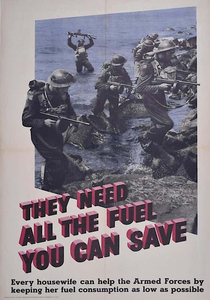 Beverley Pick World War 2 Poster D Day Beverley Pick They Need All The Fuel Landing Craft Coal C. 1944
