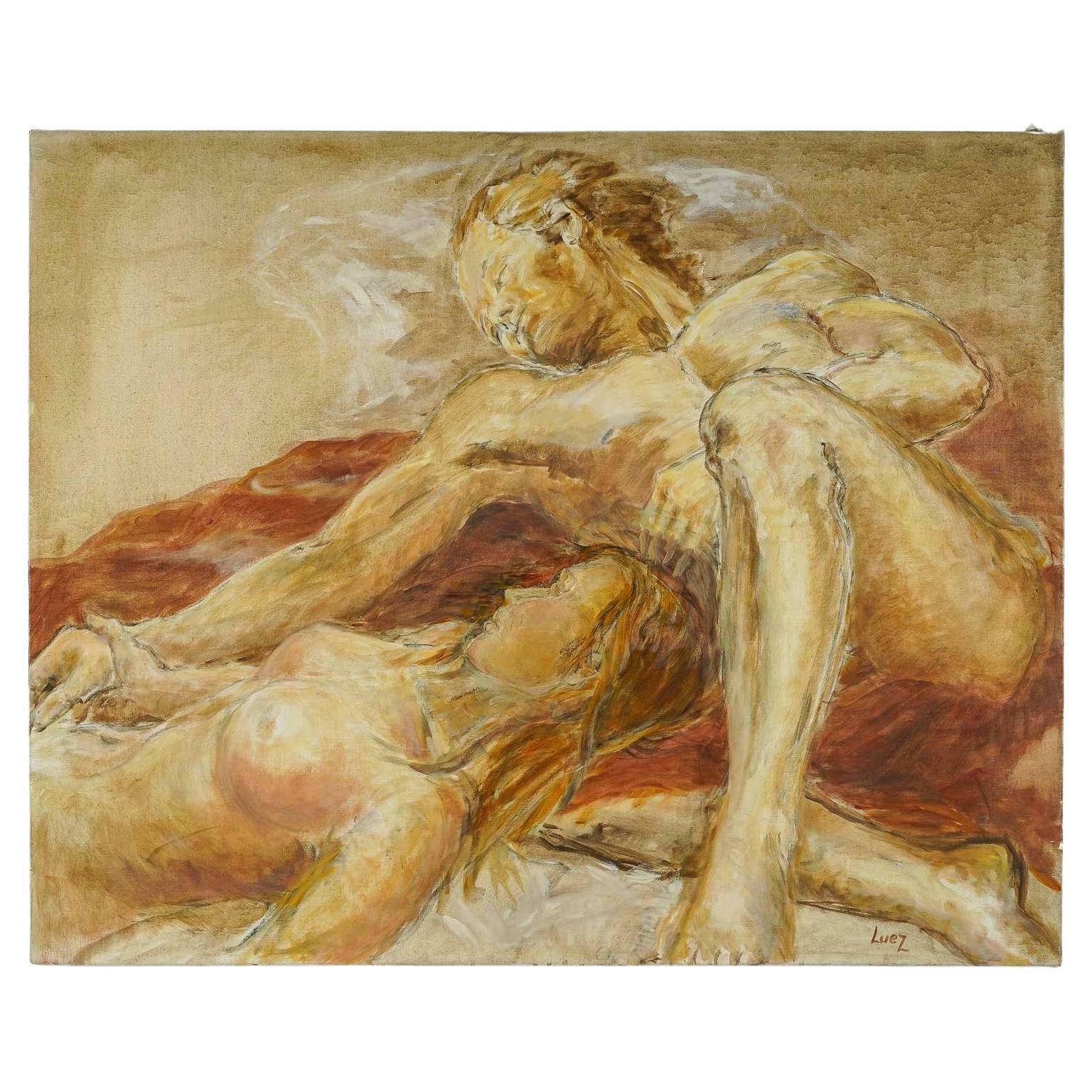 Oil On Canvas, Signed Evelyne Luez