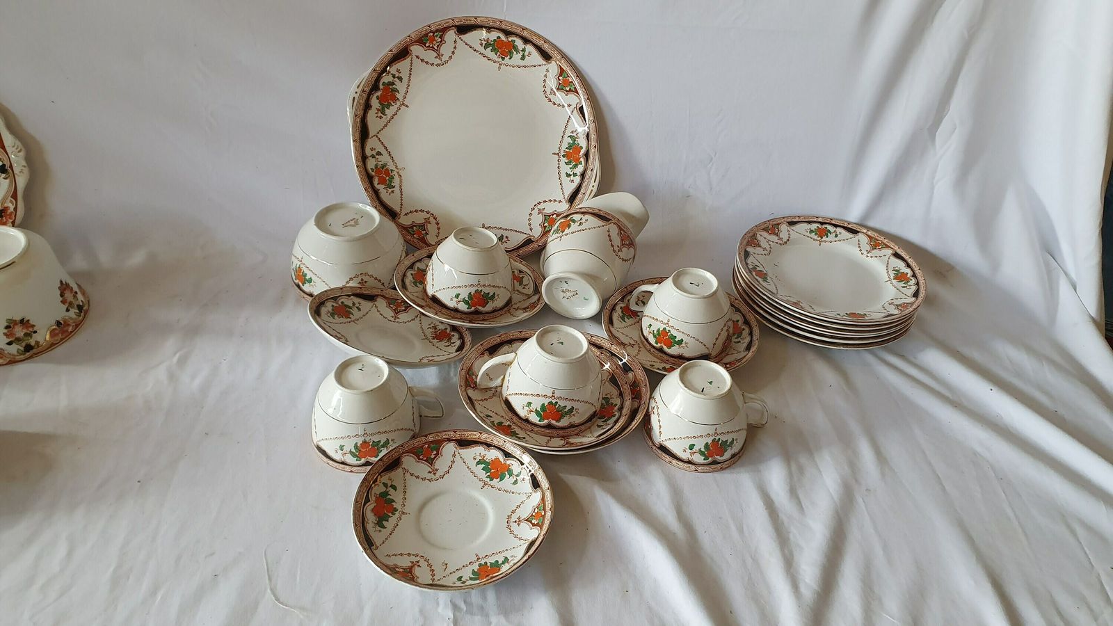 Large Vintage Ceramic Tea Service Diadem And Osborne. Tea Party! 24 Pieces. Early 20th Century. Tea Set photo Home Decor