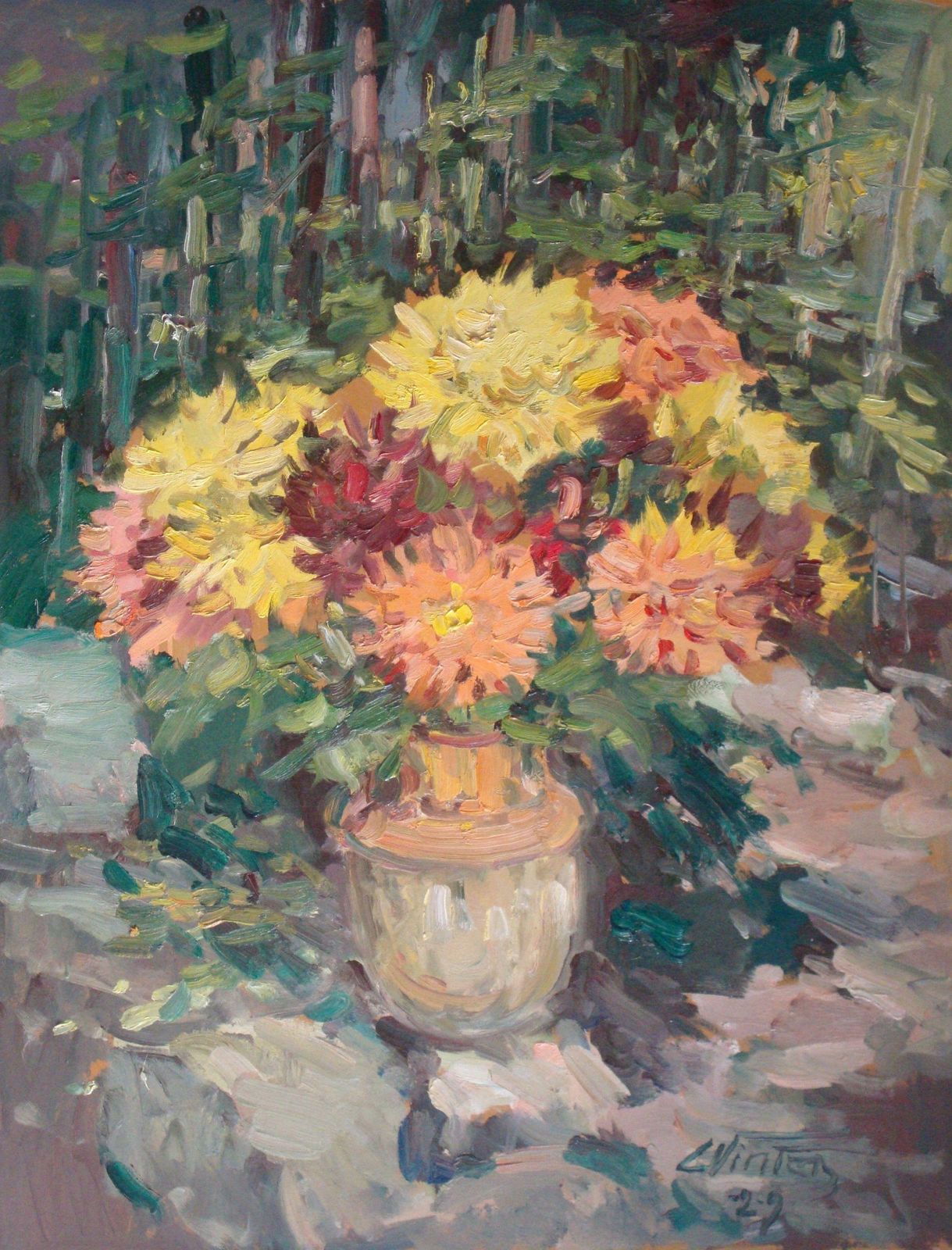 Edgars Vinters Dahlias. 2009, Oil On Canvas,