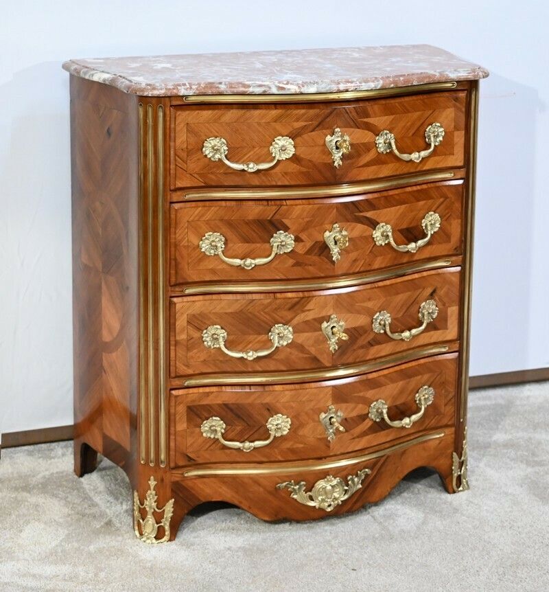 Small Chest Of Drawers Tombs D'entre Deux In Bois De Violette And Bois De Rose, Louis XIV Style   2nd Half Of The 19th Century photo furniture