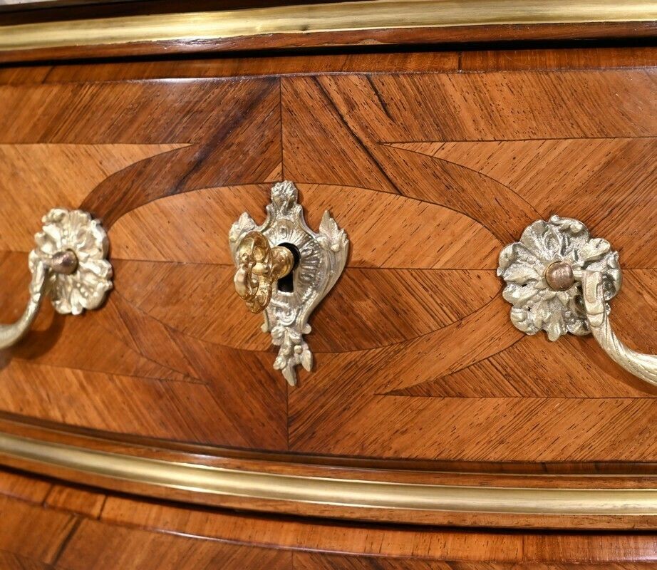 photo for sale Small Chest Of Drawers Tombs D'entre Deux In Bois De Violette And Bois De Rose, Louis XIV Style   2nd Half Of The 19th Century