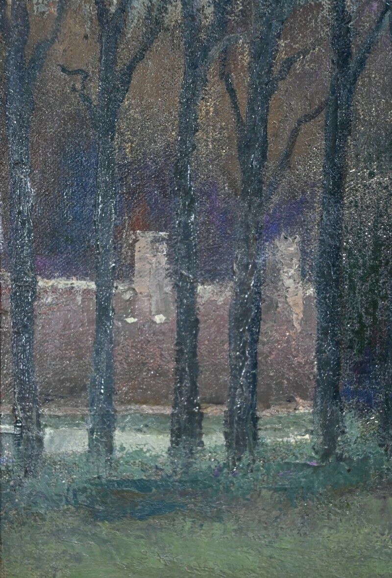 1421.4 Large Painting “Château De Gros Bois”, Signed A.Mémin – 1954 photo