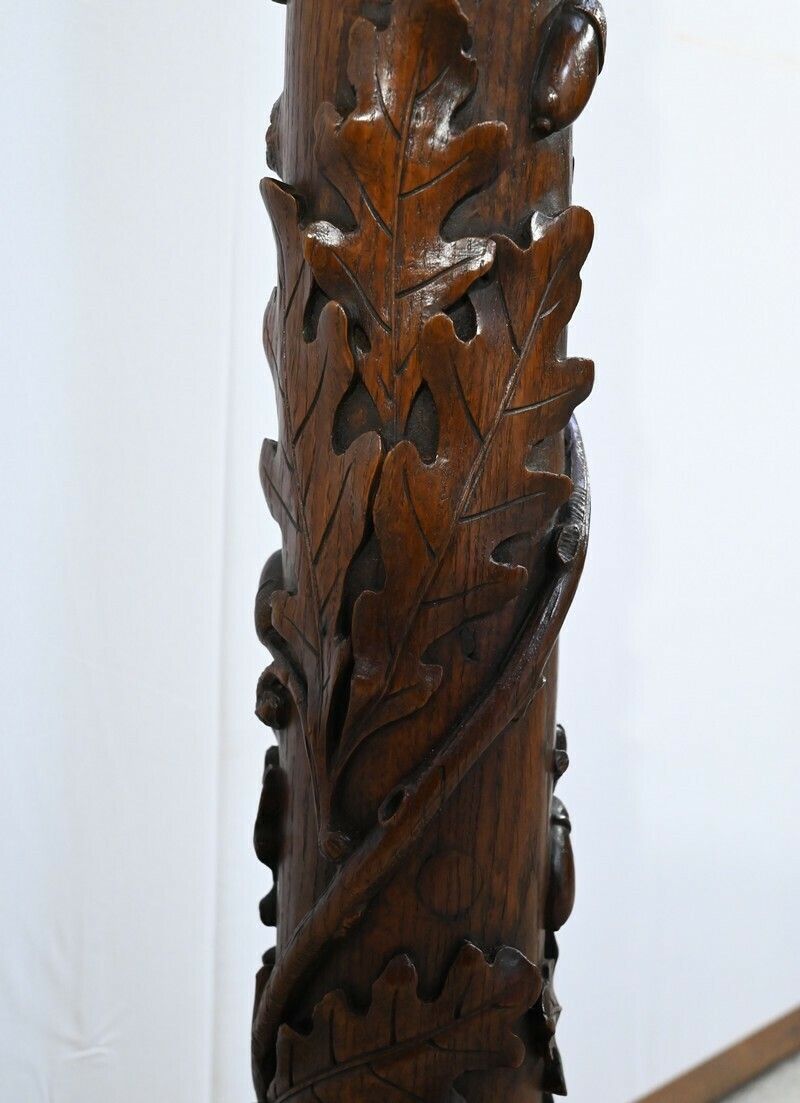 Home Decor Column In Oak And Walnut, Art Nouveau – 1900 photo