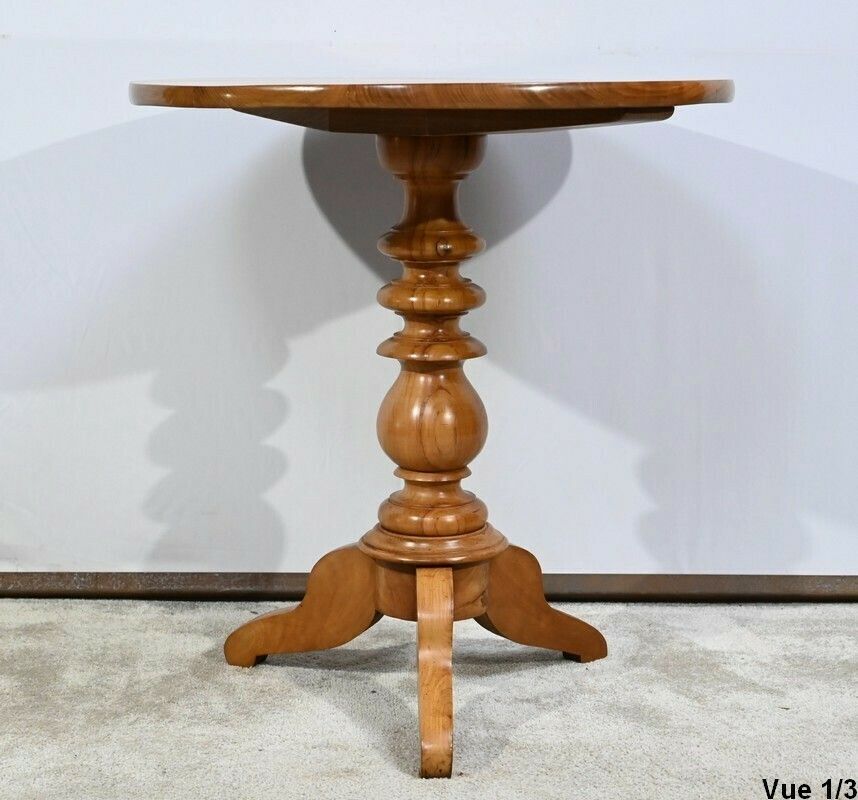 Small Pedestal Table In Blond Cherry, Louis Philippe Period   2nd Half Of The 19th Century photo 1650.06