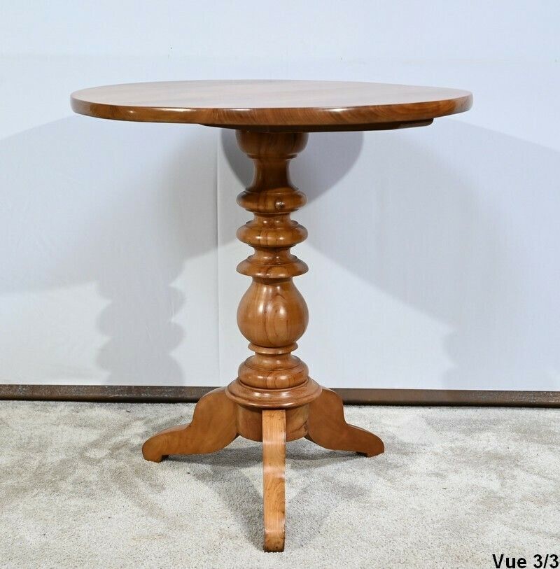 photo vinterior Small Pedestal Table In Blond Cherry, Louis Philippe Period   2nd Half Of The 19th Century