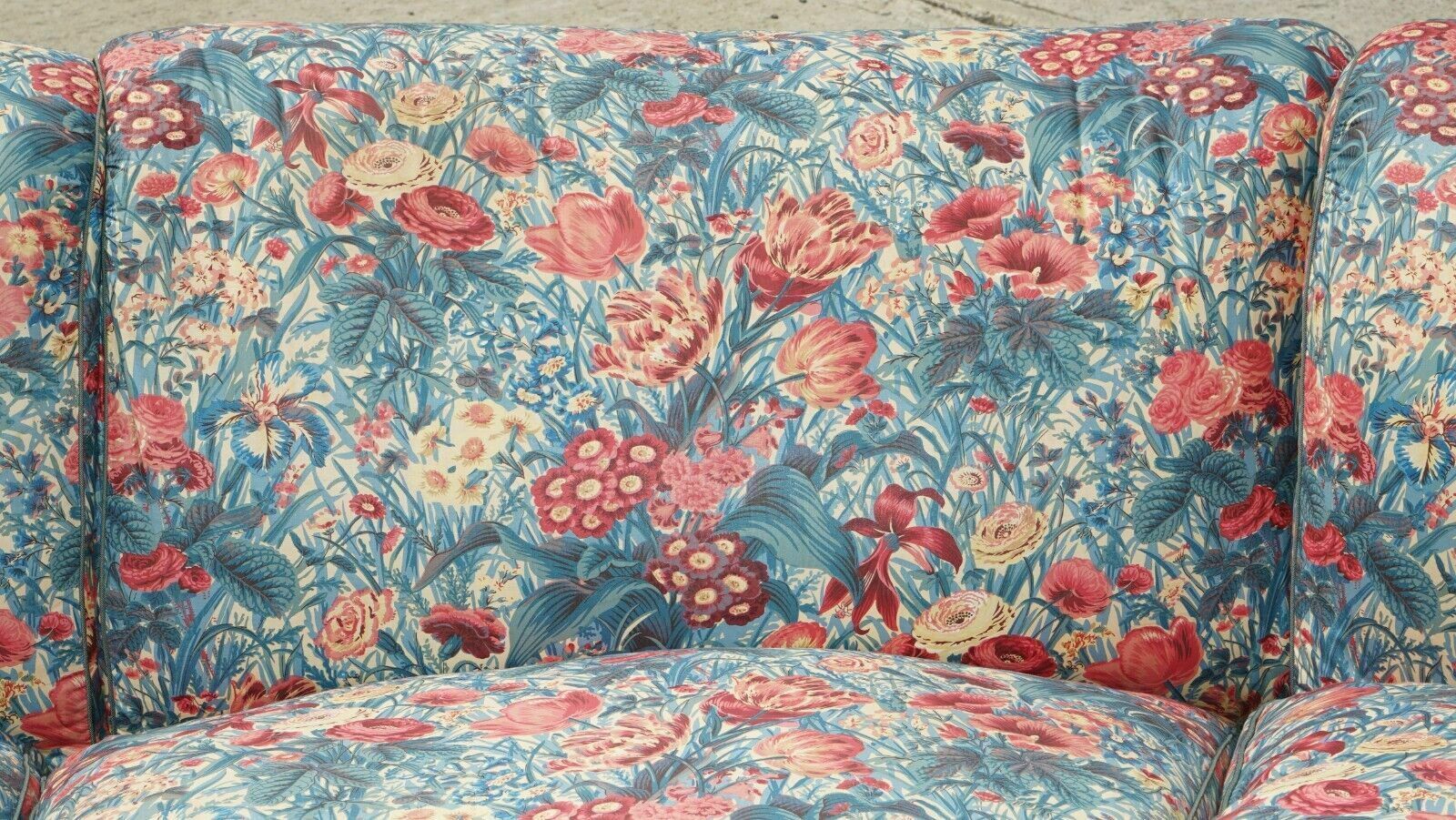 Vintage Howard & Son's London Bridgewater Large 5 Seat Corner Sofa Floral Fabric photo vinterior