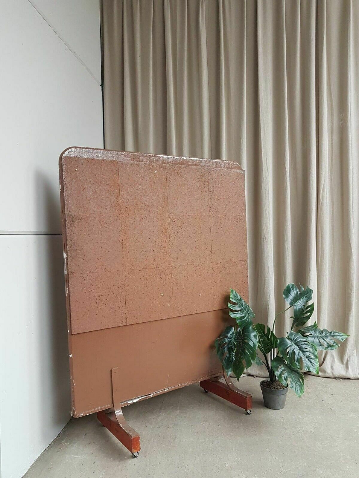 Vtg Mid Century Privacy Screen Room Divider Office Partition Changing Room R86