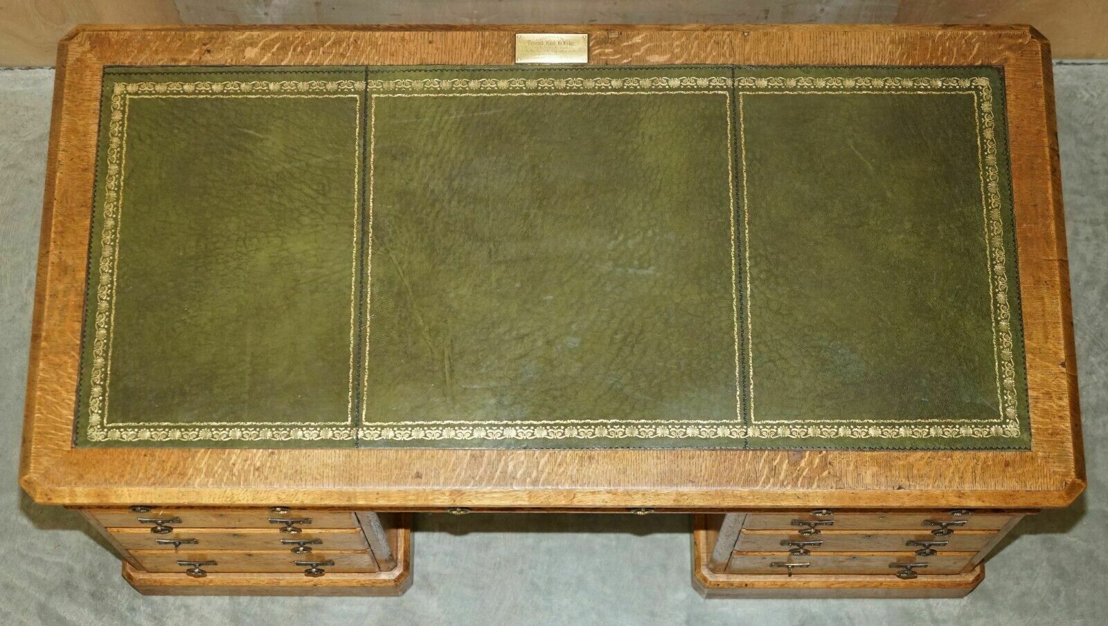 photo for sale Antique Circa 1883 Reverend Frank H Fisher Gifted Victorian Oak Partner Desk