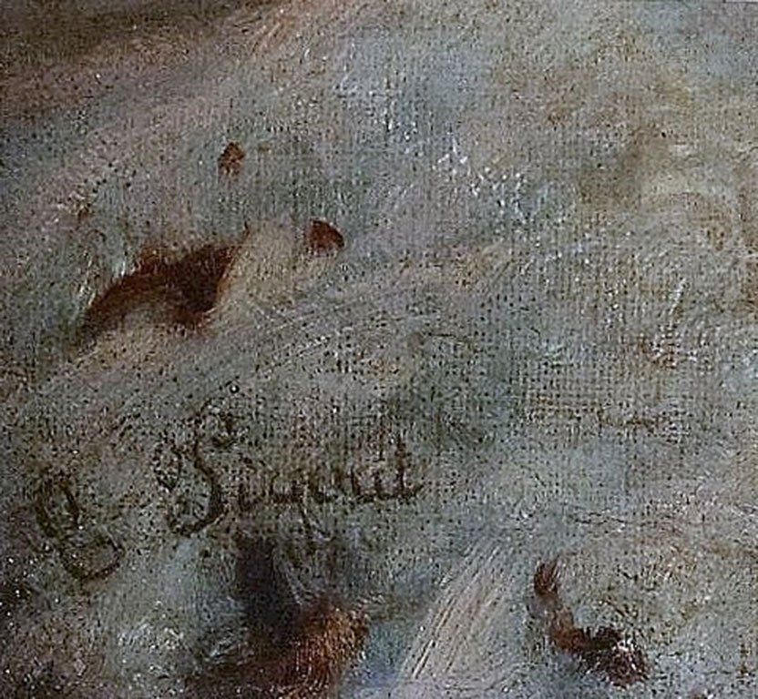 Unidentified French Artist, 19 C. Winter Landscape With Birds photo for sale