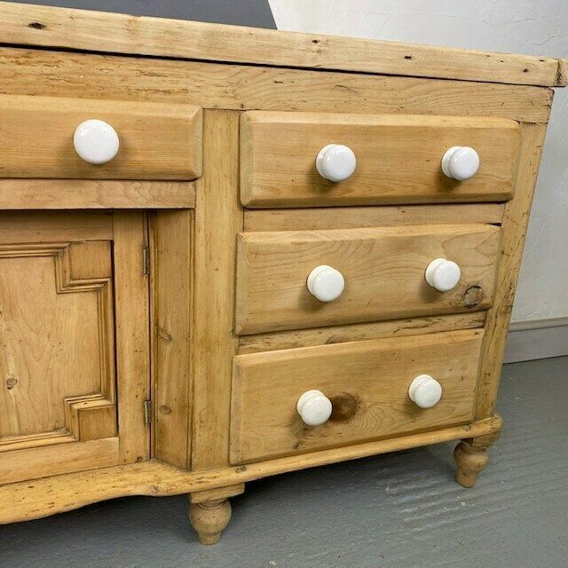 Antique Victorian Pine Sideboard Farmhouse Turned Cupboard photo 995.0