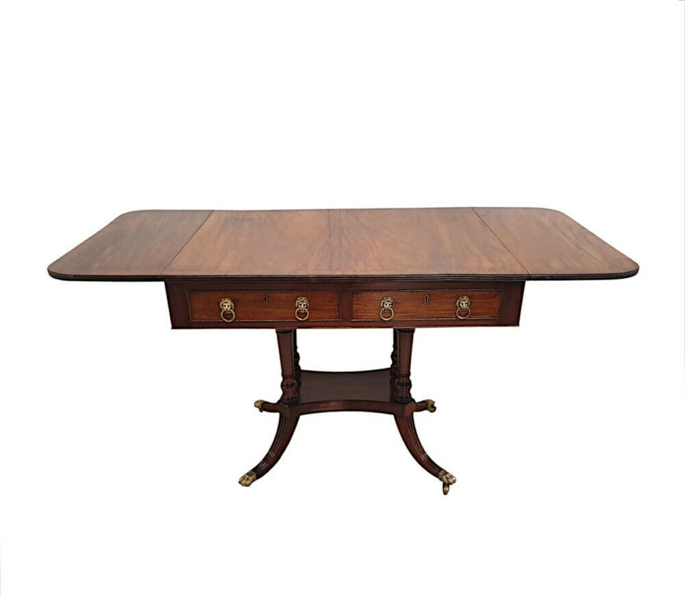 A Very Rare And Fine Irish Georgian Sofa Table Stamped Gillington Of Dublin photo Furniture
