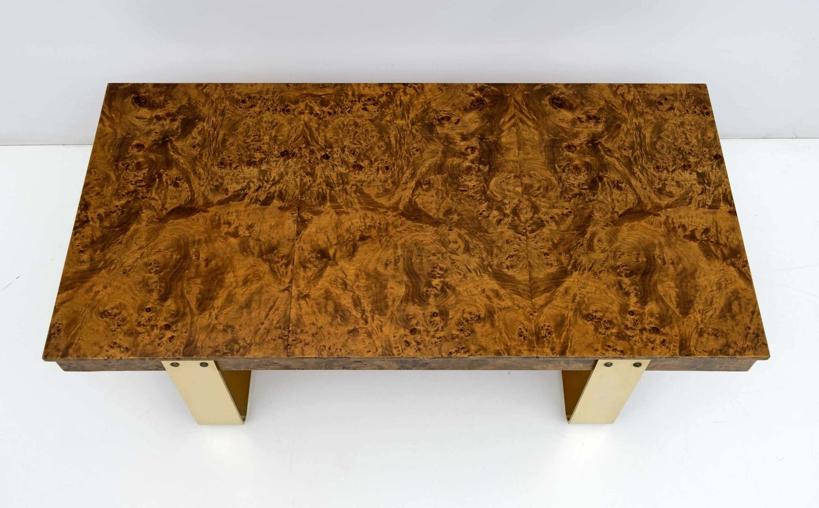 Mid Century Modern Italian Briar Walnut And Brass Coffee Table, 1970s £1,581.77 photo 1582.0