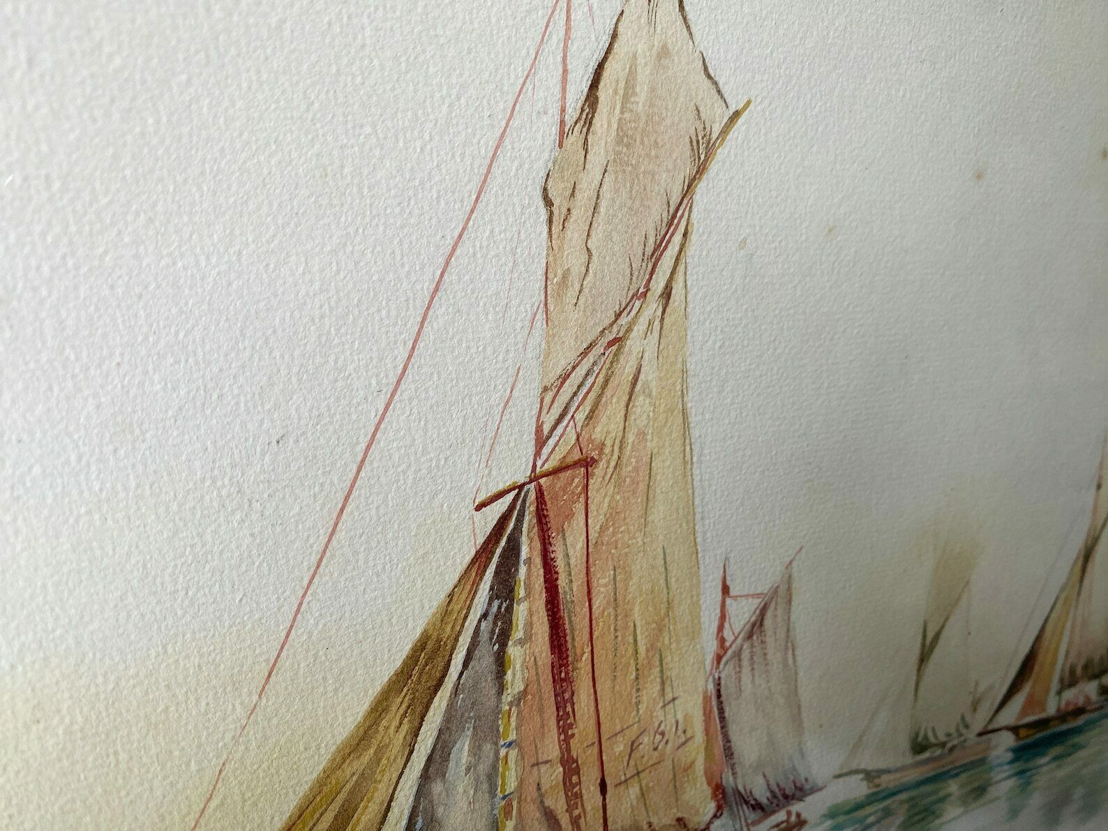 photo furniture Pair Of Early 20th Century Watercolours Boats In Calm Water Signed Jno G Mckenzie