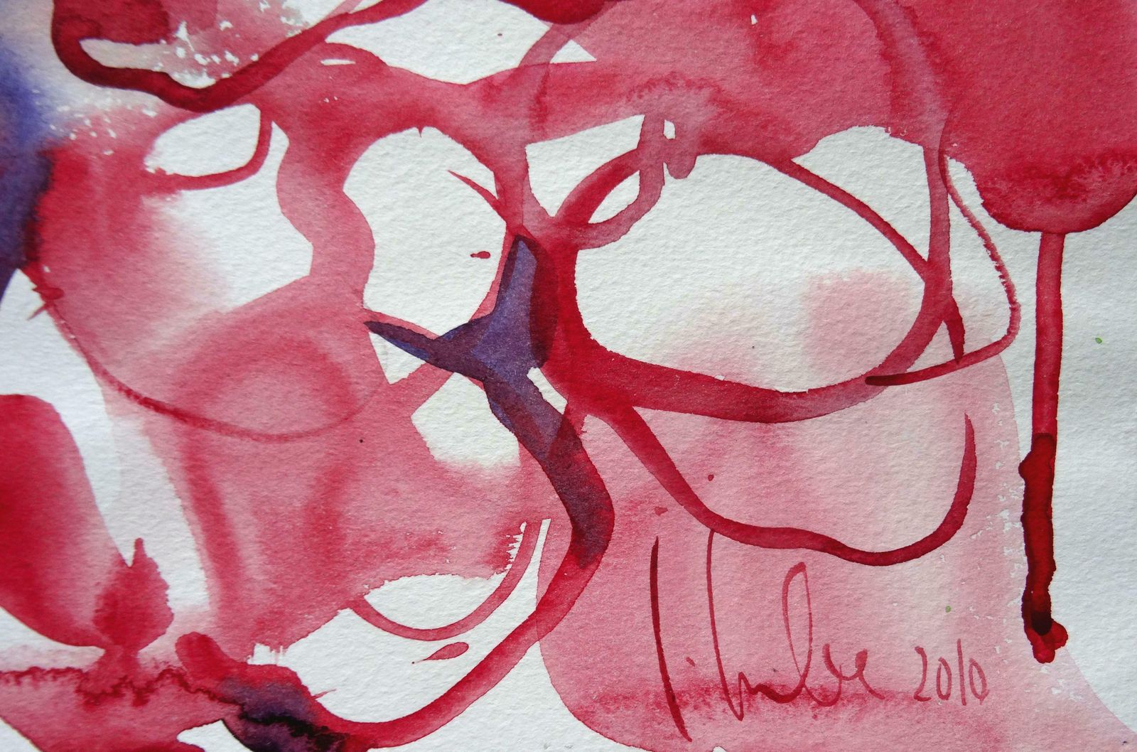 Ingrida Irbe Pink Flowers At Luxembourg Garden Paris. 2010. Watercolour On Paper photo furniture