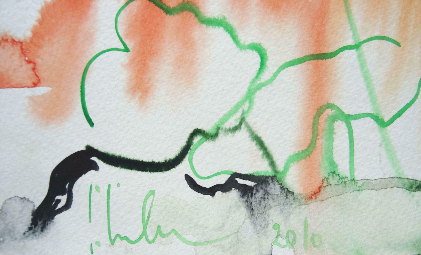 Ingrida Irbe Orange Flowers At Tuileries Garden. Paris 2010. Watercolour On Paper