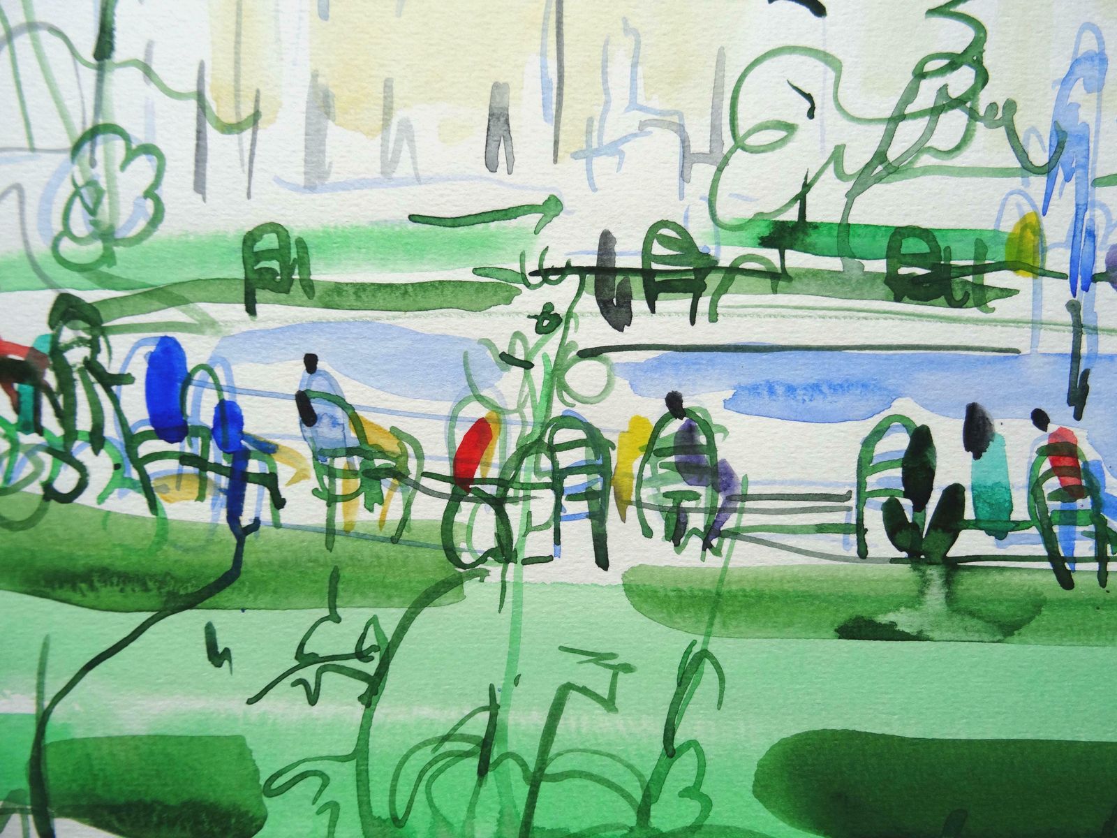 Ingrida Irbe Fountain View. Tuileries Garden. Paris. 2010. Watercolour On Paper photo for sale