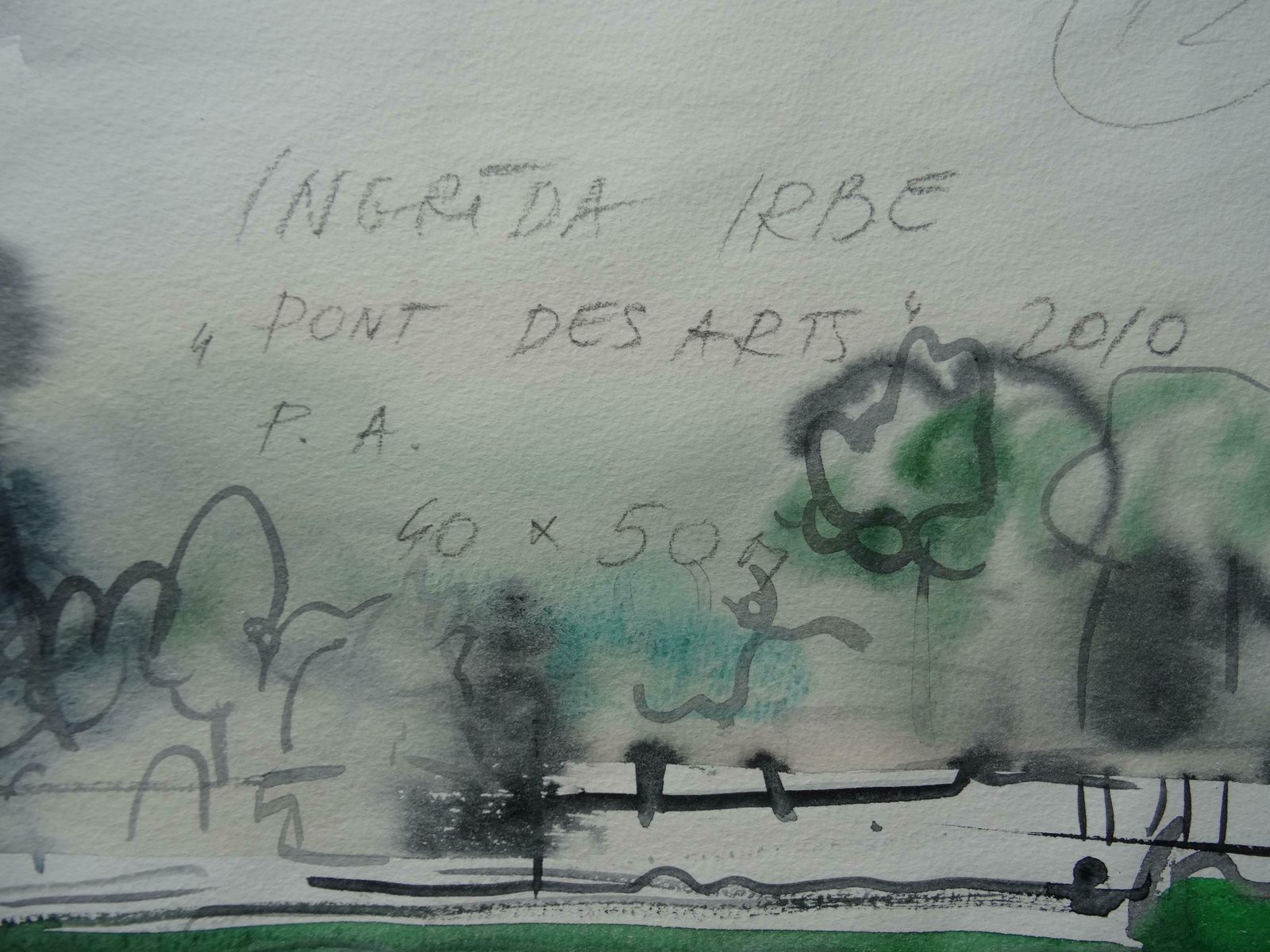 Ingrida Irbe Pont Des Arts. Bridge At Paris. 2010. Watercolour On Paper photo 659.0