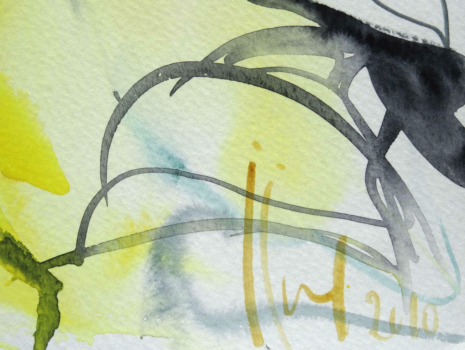 Ingrida Irbe Yellow Flowers At Tuileries Garden. 2010. Watercolour On Paper photo furniture
