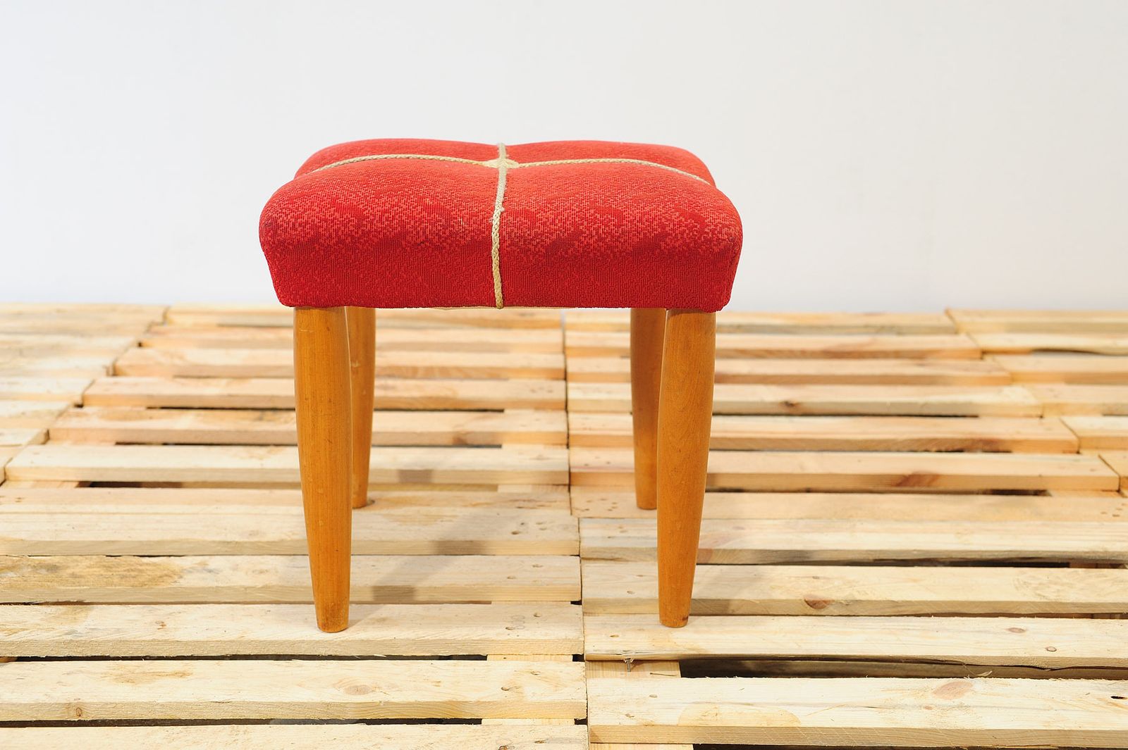 Mid Century Upholstered Stool By Uluv, 1960´S, Czechoslovakia photo for sale