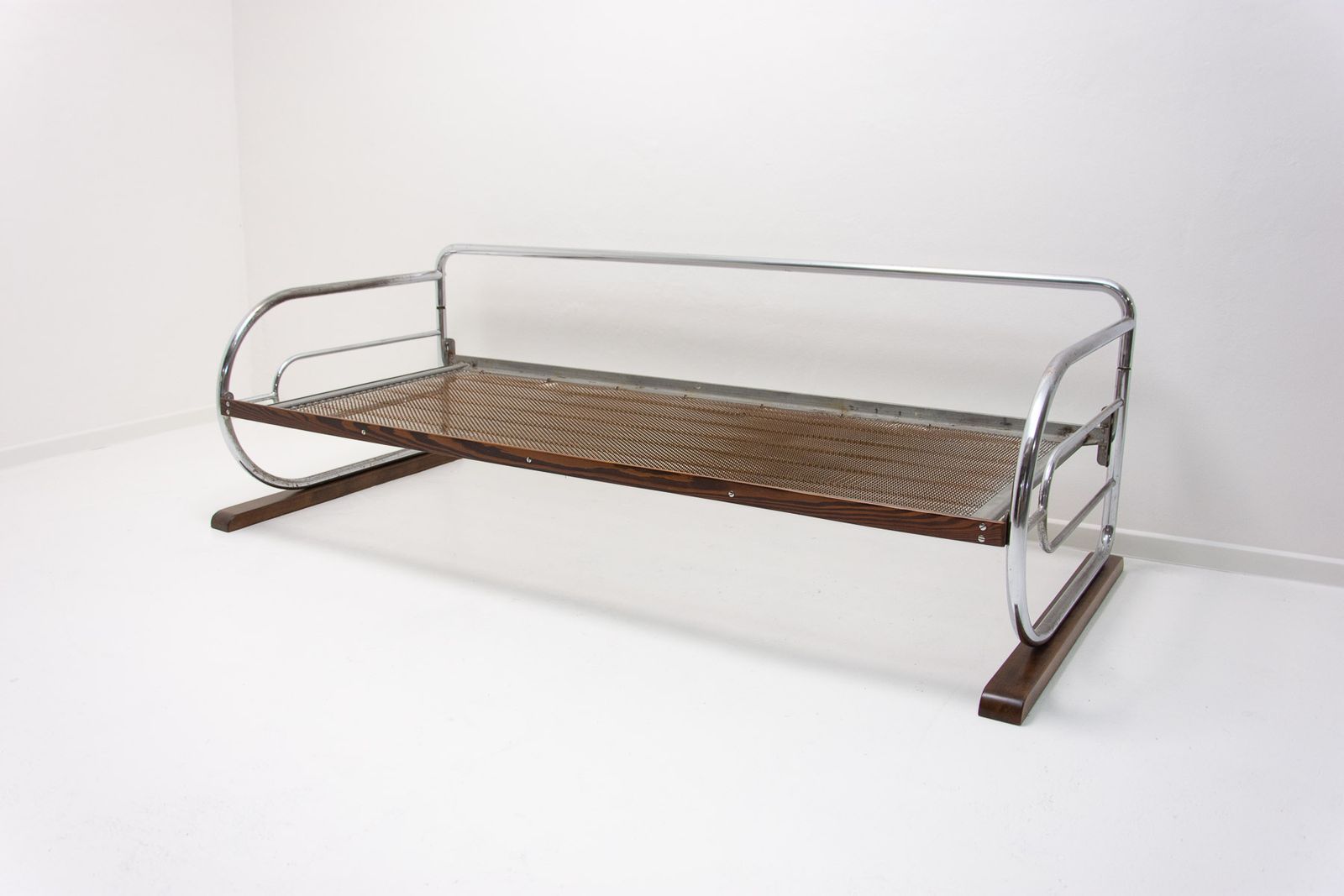 Chromen Bauhaus Sofa Van Hynek Gottwald, Bohemen, Jaren 1930