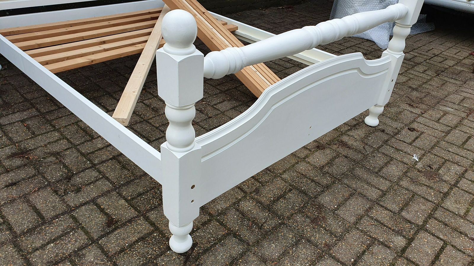 Splendid Hand Painted 4 Ft 6 Double Bed Frame In Farrow And Ball. With Slats. photo Furniture