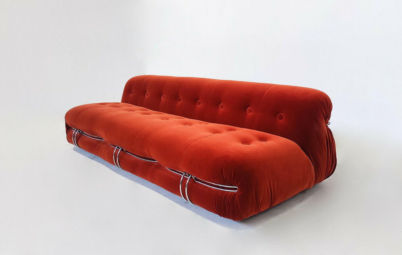 Orange "Soriana" Three Seater Sofa By Afra & Tobia Scarpa For Cassina photo for sale