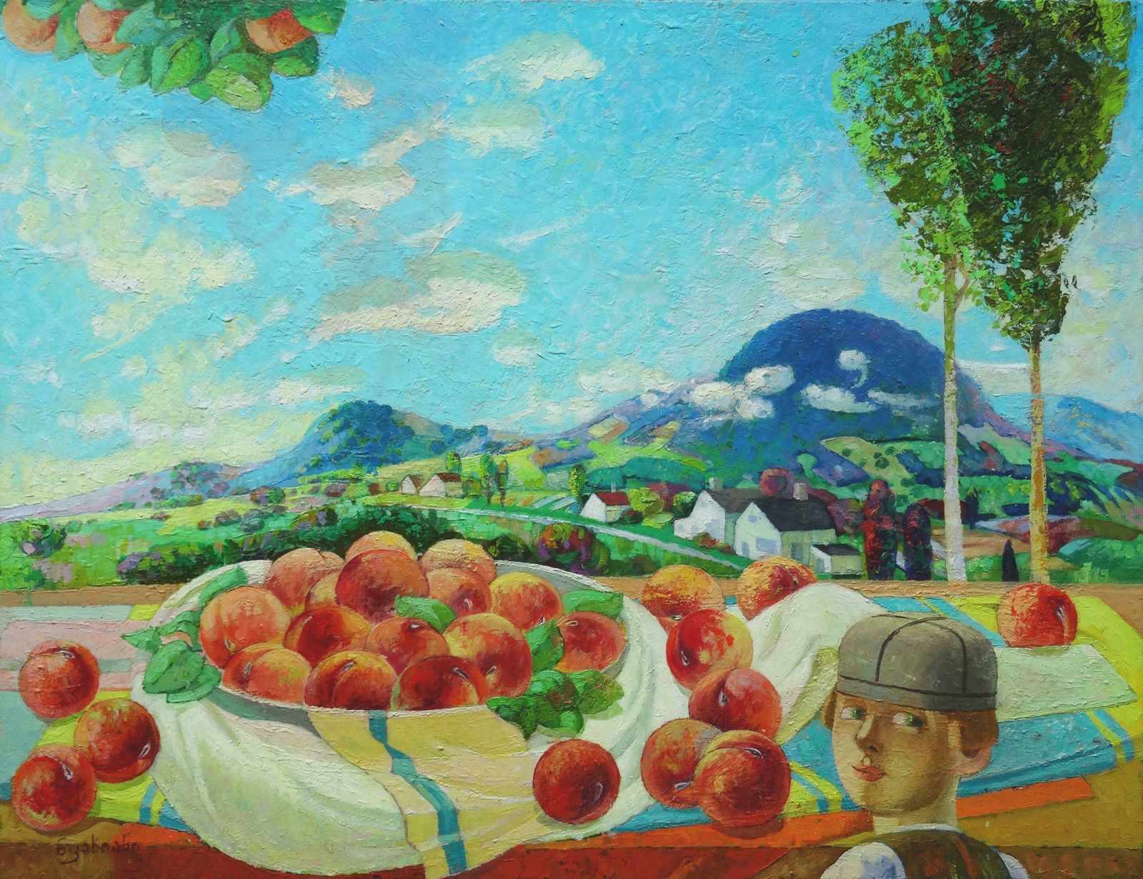 Nugzar Kakhiani (Kahiani) Peaches. 2020. Oil On Canvas