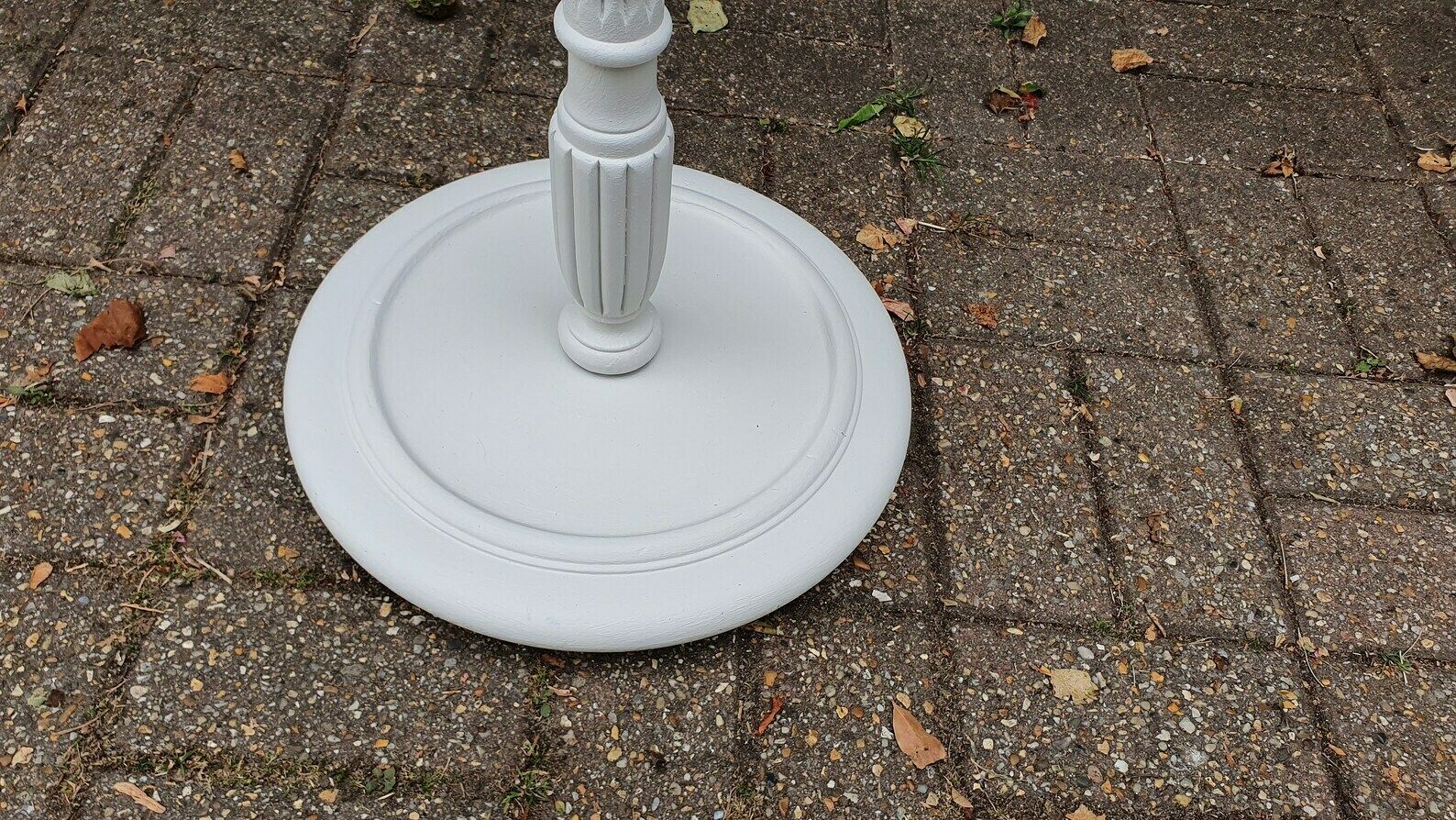 Vintage Turned And Fluted Painted Grey Standard Lamp Frenchic Light Grey Chalk Mid 20th Century French Chic photo buy