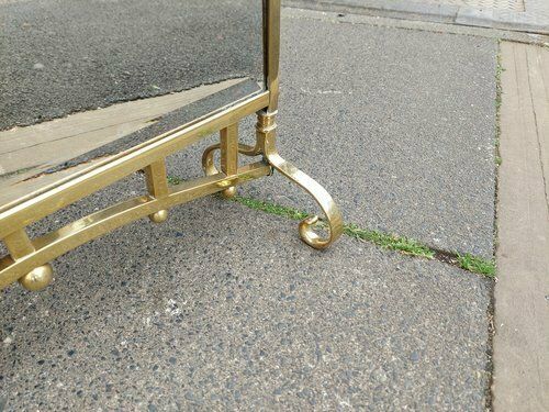 Art Nouveau Brass Framed Fire Screen photo Home Fixtures
