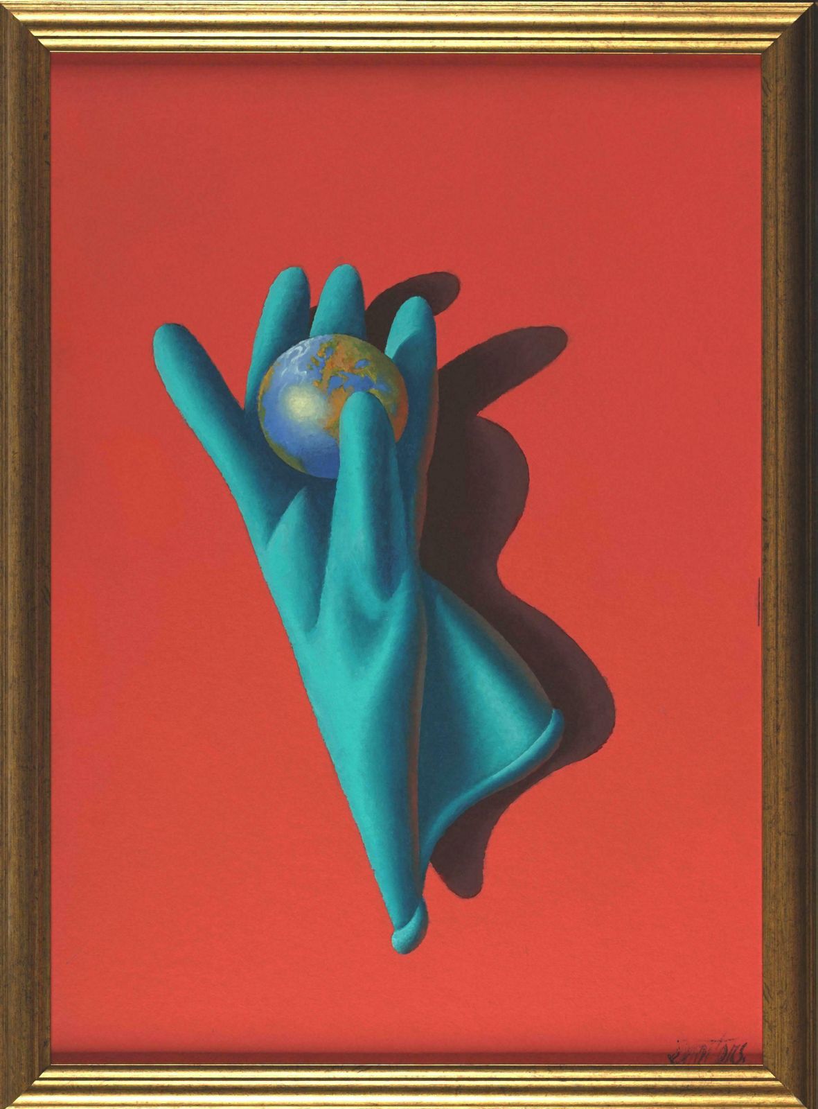 Juris Dimiters Gentle Hands That Rule The World. 2020. Canvas, Cardboard, Oil,